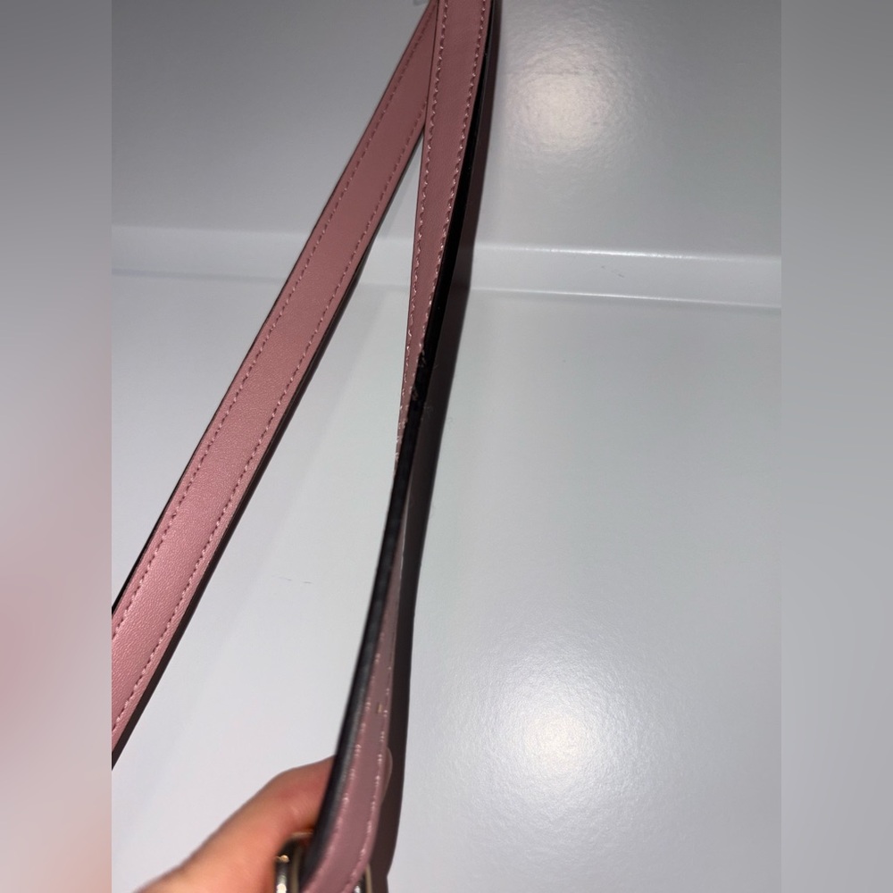 GUESS | Pink Gingham Tweed Crossbody Bag with Leather Trim - Picture 13 of 17